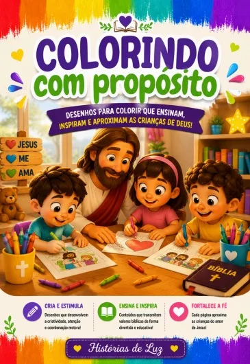 Capa do bônus Colorindo com Propósito — Desenhos para colorir que ensinam e inspiram