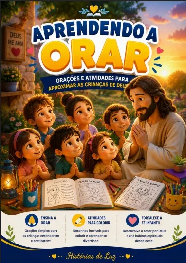 Capa do material Aprendendo a Orar